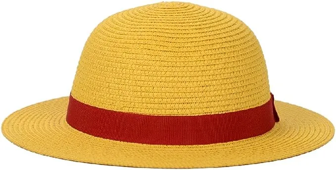 Straw Hat Performance Animation Cosplay Accessories Hat Summer Sun Hat Yellow