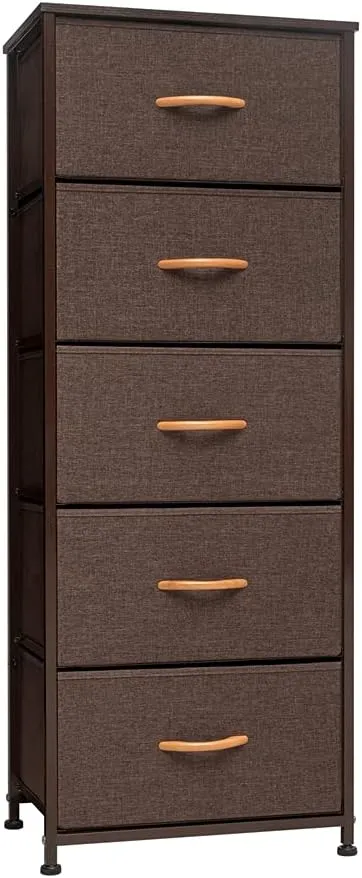 Crestlive Products Dresser storage tower Gray 5-Drawer Combo