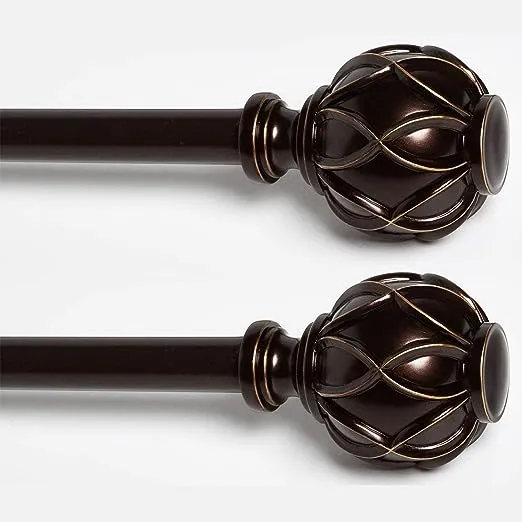 QITERI Curtain Rods 28 to 48 inch for Windows 2 Pack Antique Bronze Box Damage