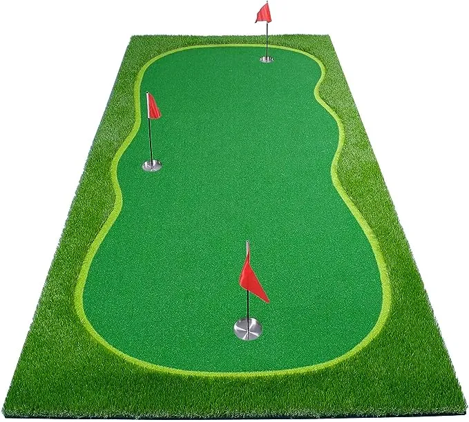 Golf Putting Green/Mat-Golf Training Mat- Professional Golf Practice Mat- Green Long Challenging Putter for Indoor/Outdoor