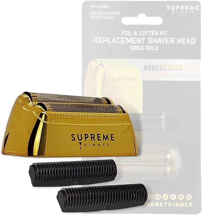 Supreme Trimmer Barber Haircut Kit Hair Trimmer & Men's Foil Shaver Professional Beard Trimmer - ST5200 & Stf602 (Gold Bundle)