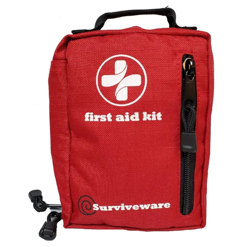 Surviveware Small First Aid Kit for Hiking, Backpacking, Camping, Travel, Car & CYCLING.