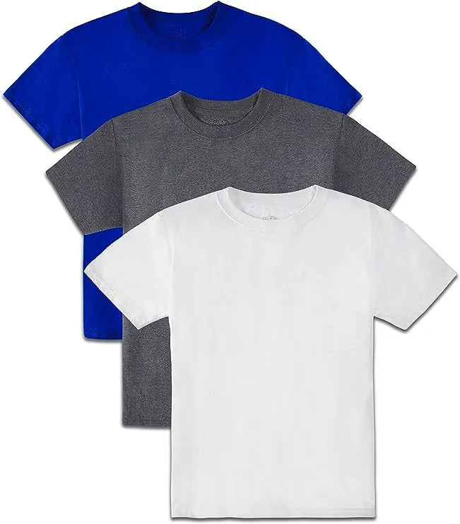 Fruit of the Loom Boys Short Sleeve Crew T-Shirts, 3 Pack