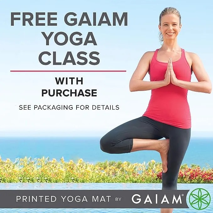 Gaiam Solid Color Yoga Mat, Non Slip Exercise & Fitness Mat for All Types of Yoga, Pilates & Floor Exercises