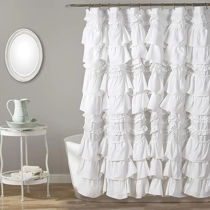 Lush Decor Kemmy Shower Curtain Ivory