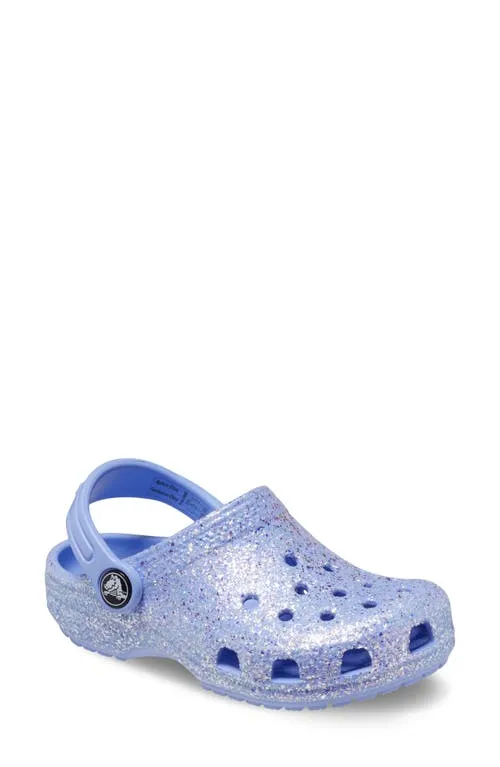 Crocs Classic Purple Glitter Toddler Girls' Clog Shoes, Size: 4