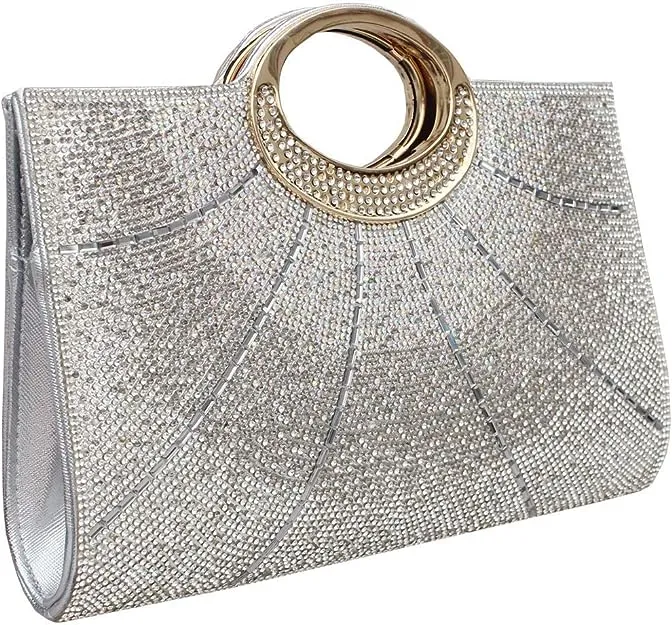 GESU Clutch Purses for Women Rhinestone Evening Bag Wedding Party Cocktail Purses Handbags.