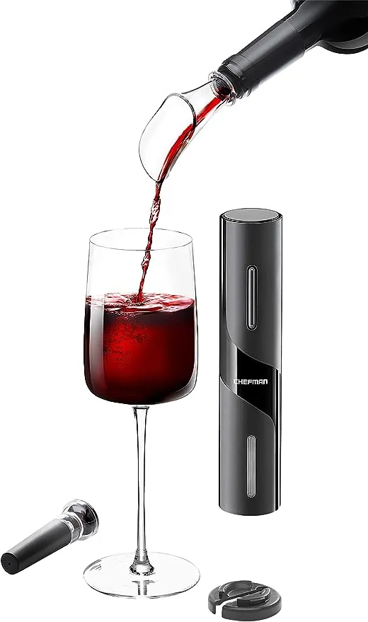 Chefman Electric Wine Opener Opens Bottles At Push Of Button Battery Operated