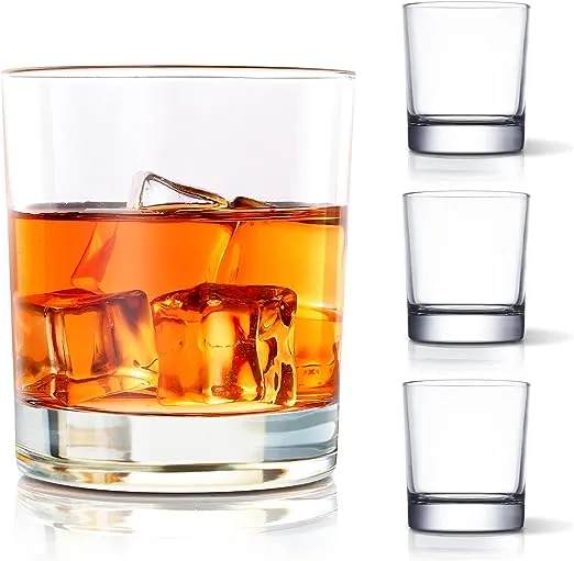 COPLIB Whiskey Glasses Set of 4-11 OZ - Premium Crystal Rocks Glasses for Scotch Bourbon and Cocktail Drinks