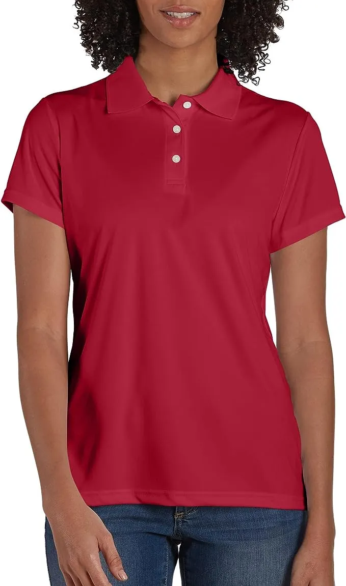 Hanes Women's Sport Cool DRI Polo Shirt, Moisture-Wicking Performance Polo Shirt for Women