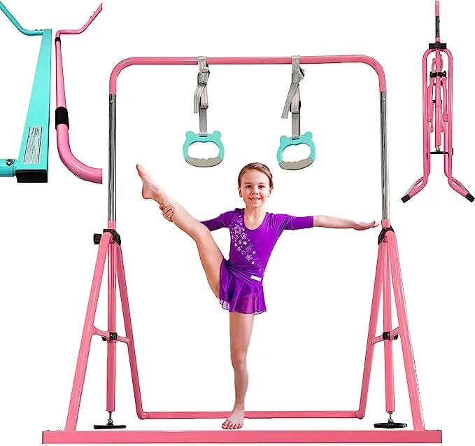 PreGymnastic Updated Folding Gymnastics Kip Bar with Sturdier Base, Easy to Assemble and Dis-Assemble