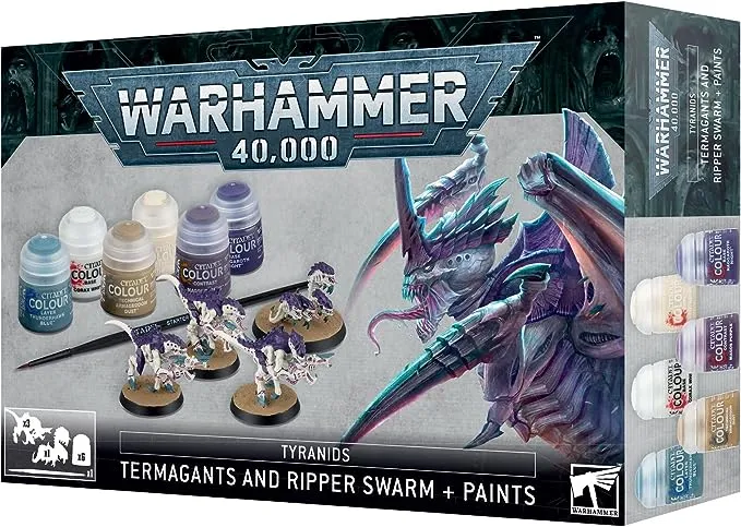 Warhammer Tyranids: Termagants and Ripper Swarm + Paints Set