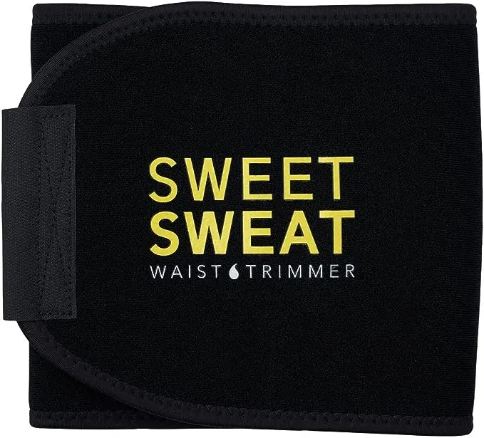 Sweet Sweat Waist Trimmer for Women and Men - Sweat Band Waist Trainer for High-Intensity Training & Workouts, 5 Sizes