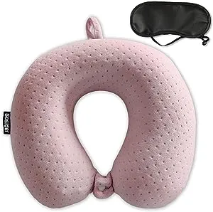 Gosider Neck Pillows for Sleeping Travel Pink Travel Pillow Comfortable U Shape Memory Foam Pillows Neck and Head Support Portable Travel Neck Pillow Suitable for Planes, Trains, Self-Driving Cars