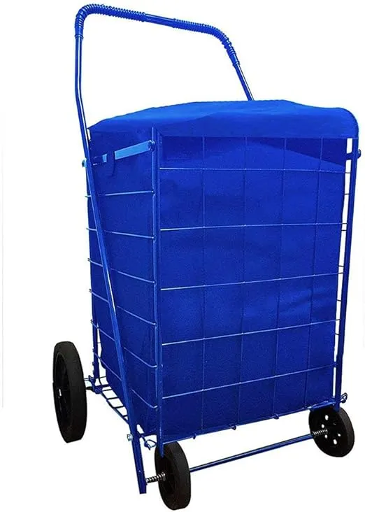 Folding SHOPPING CART LINER Privacy Insert WATER PROOF with cover in 3 Color (Liner Only) (Blue)