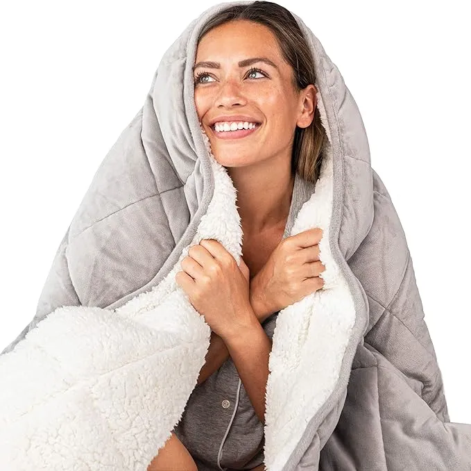 Luna Premium Sherpa Weighted Blanket Heavy Sherpa Fleece Blanket