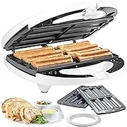 Empanada and Churro Maker Machine - Cooker w 4 Removable Plates - Easier than a Press - Includes Dough Cutting Circle for Easy Measurement, Mexican Dinner Night Treat or Fiesta Party Food Supplies