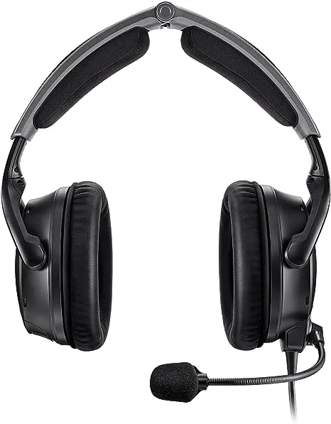 Bose A30 Aviation Headset, Lightweight Comfortable Design, Adjustable ANR and Noise Cancelling [Dual Plug] – Black