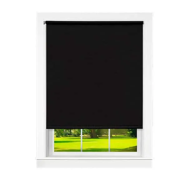 Achim TRS376BK12 37 x 72 in. Cords Free Tear Down Room Darkening Window Shade, Black