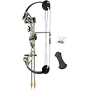 Bear Archery Warrior Bow Set for Youth, Recommended Ages 11-14, Right Handed, Up to 29 lb. Draw Weight, Up to 25-inch Draw Length