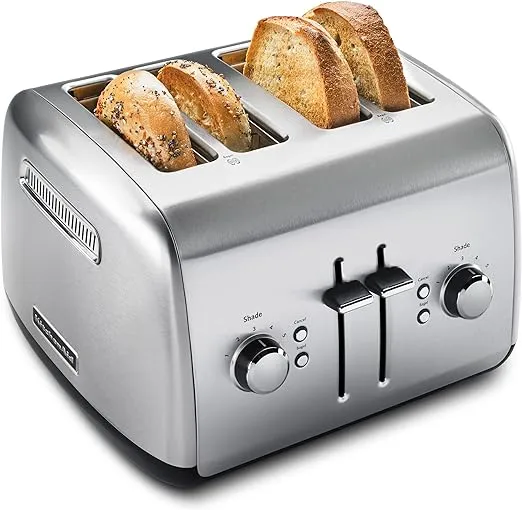 KitchenAid KMT4115SX Stainless Steel Toaster, Brushed Stainless Steel, 4 Slice (Pack of 1)