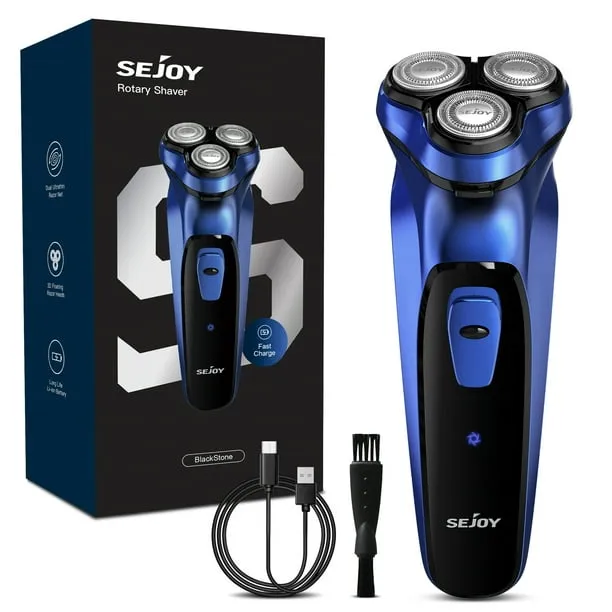 SEJOY Men rechargeable Electric Shaver Pop-Up Trimmer Rotary Razor Beard Shaving