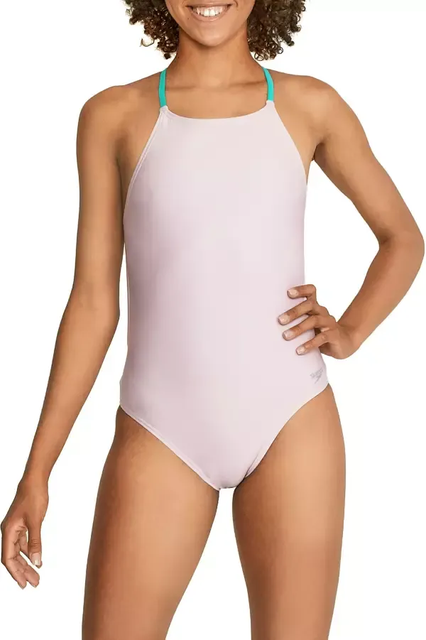 Speedo Women's Swimsuit One Piece Endurance Turnz Tie Back Solid