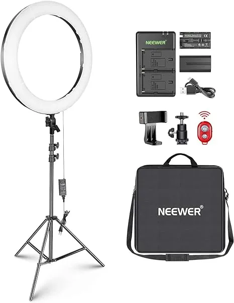 Neewer 20" Bi-color Outdoor Photography Ring Light Kit