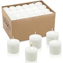 10 Hour White Votive Candles for Weddings Party Spa and Emergency, Set of 36 Unscented Bulk Candles for Restaurants and Home Decoration