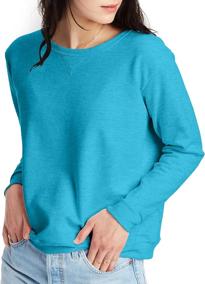 Hanes Women's Fleece Crew Neck Pullover Sweatshirt, Sizes S-XXL