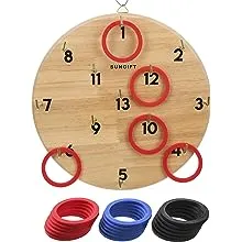 SUNGIFT Hook Ring Toss Game for Adults & Kids - Yard Hooky Ring Tossing Games - Hookie Wall Game Indoor & Outdoor Family Fun - Home, Party, Office, Camping & Backyard Games