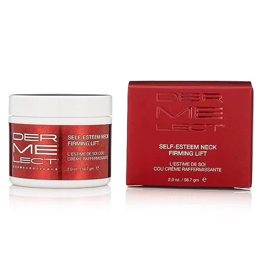 Dermelect Self-Esteem Neck Firming Lift - for Neck and Décolleté, Anti Aging Cream with AHA, BHA, Avocado Oil, Squalene Toning, Hydrating & Firming Treatment for Sagging Skin, Tech Neck 2 oz.