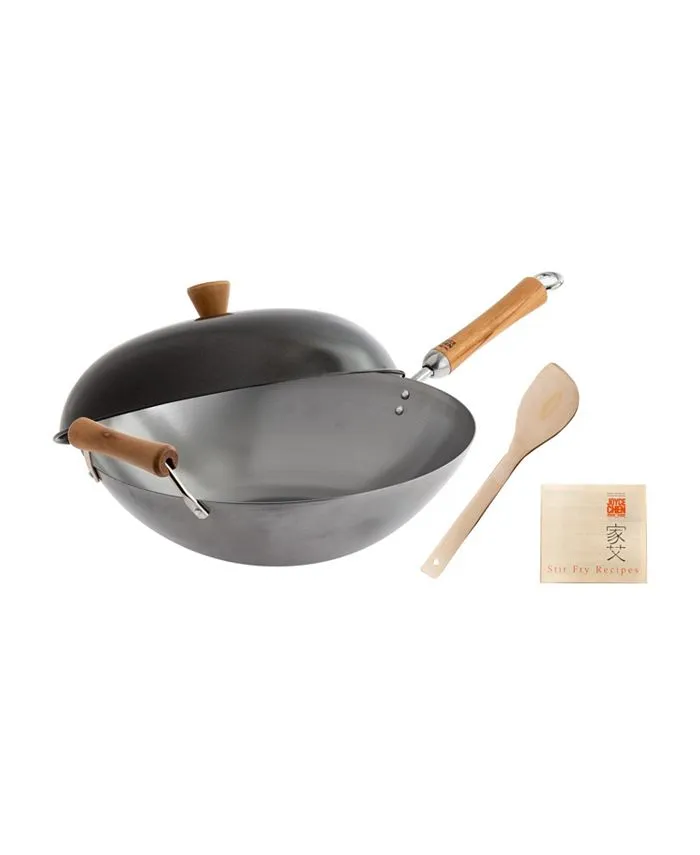 Joyce Chen 4 Piece Carbon Steel Wok Set