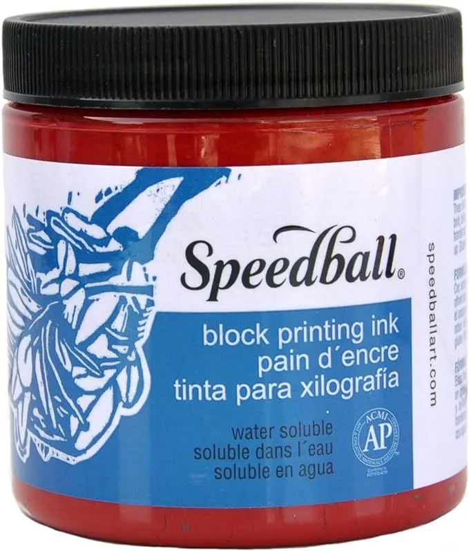 Speedball Block Printing Water-Soluble Ink 8oz - Red