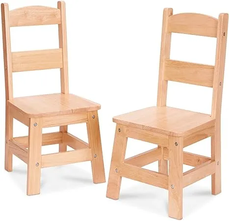 Melissa & Doug Wooden Chairs, Set of 2 - Blonde Furniture for Playroom - Kids Wooden Chairs, Children's Wooden Playroom Furniture