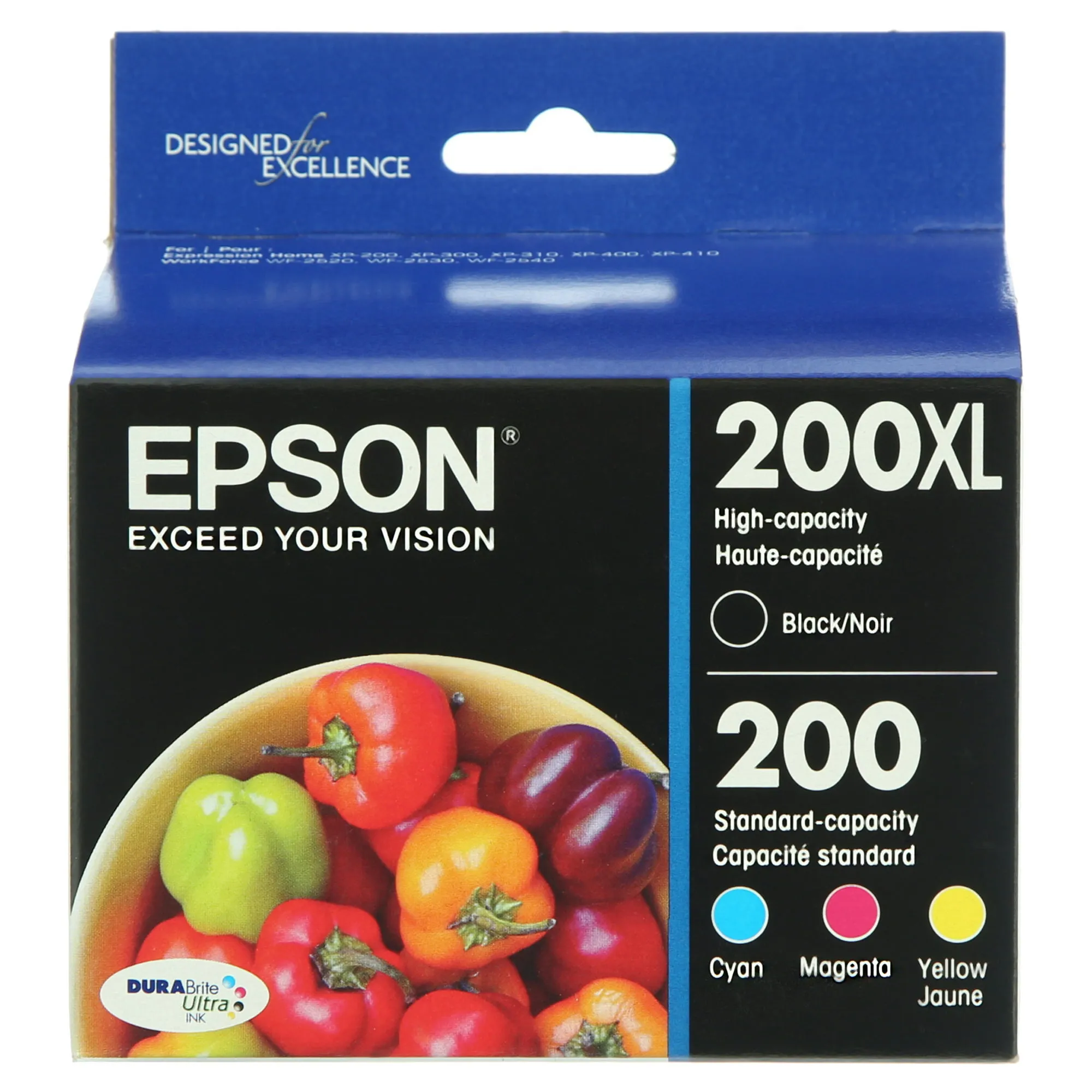 Epson T200 DURABrite Ultra Genuine Ink High Capacity Black & Standard Color Cartridge Combo Pack