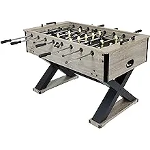 Sunnydaze Delano 54.5-Inch Indoor Foosball Table with Gray Distressed Wood Look