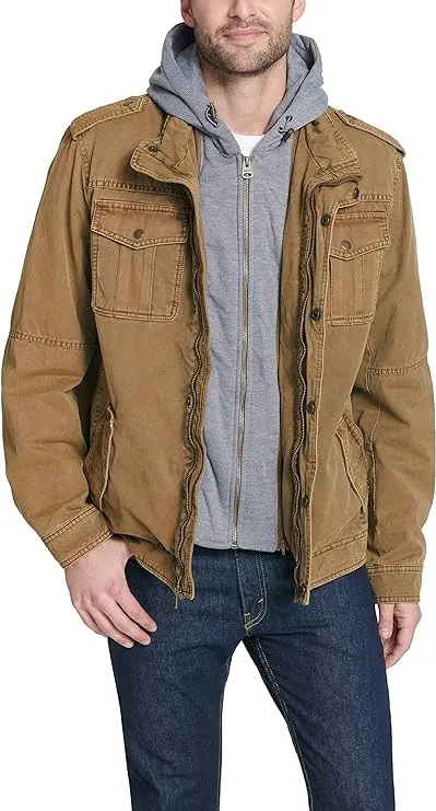 Levi's Men's Sherpa Lined Hooded Utility Jacket, Size: Small, Brown