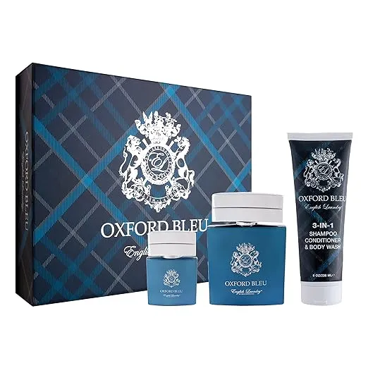 English Laundry Oxford Bleu, 3 Piece Cologne Gift Set for Men