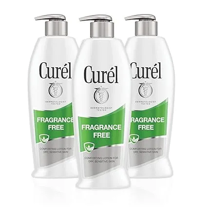 Curel Fragrance Free Body Lotion, Unscented Dry Skin Moisturizer for Sensitive S