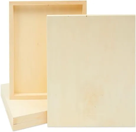 Bright Creations Unfinished Wood Panels for Painting, Blank Wooden Squares for Crafting, Art Pouring (11x14 in, 4 Pack)