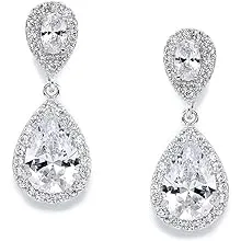 Mariell Teardrop Cubic Zirconia Crystal Earrings