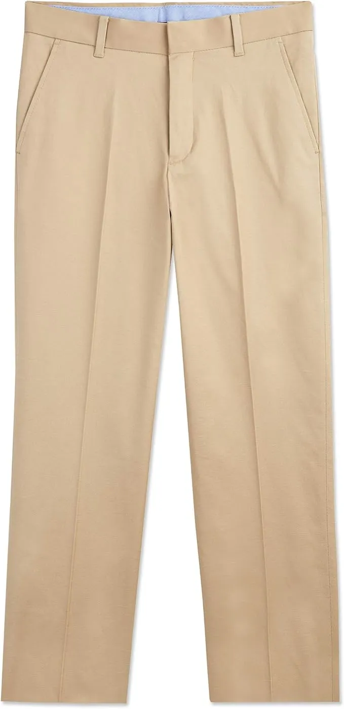 Tommy Hilfiger Boy's Flat-front Twill Dress Pant, Straight Leg Fit, Belt Loops & Slant Front Pockets