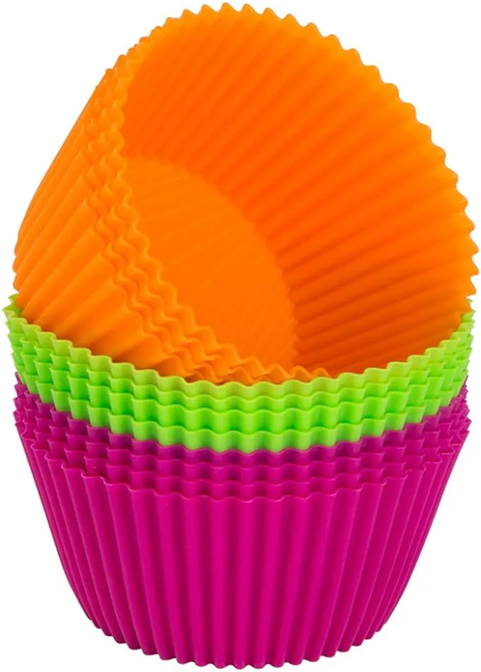 Webake Silicone Baking Cups 4.3 inch Jumbo Reusable Cupcake Liners Mold, Non-Stick Extra Large Muffin Pans (Pack of 12)