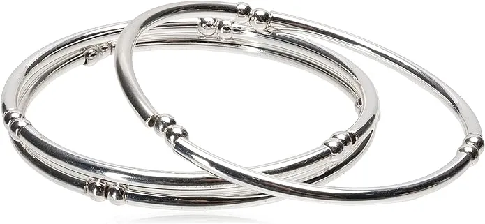 Nine West 3-Pc. Silver Tone Bangle Bracelet Set