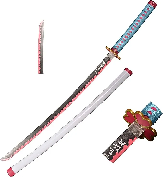 Cosplay Swords Hashibira Inosuke Samurai Sword, Katana Sword Plastic Toy Sword for Costume Play Halloween Cosplay Gift 40 in