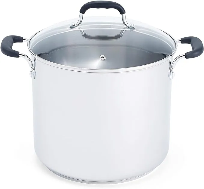 T Fal Stock Pot, Stainless Steel, 12 Quart