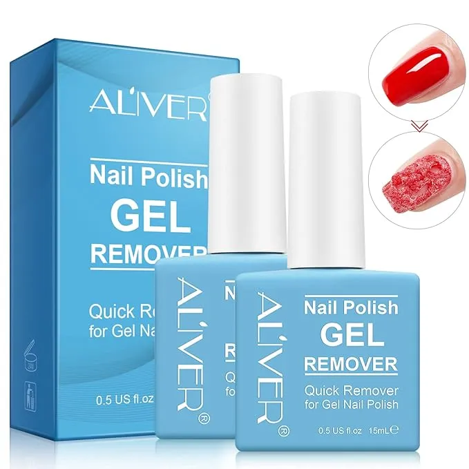 Nail Polish Remover, (3PCS) Gel Nail Polish Remover, Professional Removes Soak-Off Gel Nail Polish and UV Art Nail Lacquer, Don't Hurt Your Nails - 15Ml