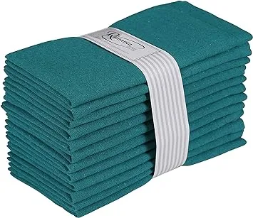 Ramanta Home 12-Pack 100% Cotton Dinner Napkins 18 by 18-Inch Soft Absorbent Comfortable - Ideal for Events and Regular Use - Navy