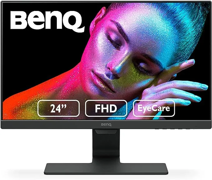 BenQ GW2480 24" Full HD 1920 x 1080 60Hz VGA HDMI DisplayPort Flicker-Free Technology Built-in Speakers Slim Bezel Design LED Backlit IPS Monitor